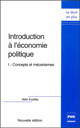 Introduction à l'économie politique – Tome 1 De Alain Euzeby - PUG (Presses Universitaires de Grenoble)