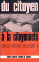 Du citoyen à la citoyenneté De Peuple et culture - PUG (Presses Universitaires de Grenoble)