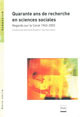 Quarante ans de recherche en sciences sociales De Anne-Cécile Douillet et Jean-Paul Zuanon - PUG (Presses Universitaires de Grenoble)