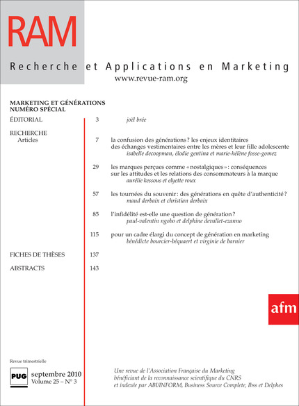 Recherche et Applications en Marketing - 2010 - Volume 25 - n°3 -  - PUG