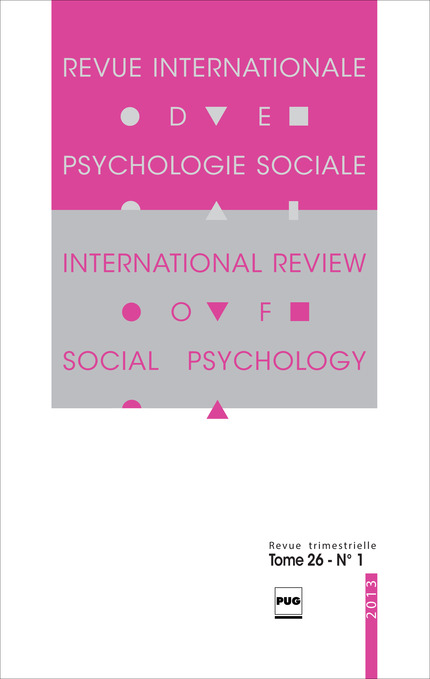 Revue internationale de psychologie sociale - 2013 - tome 26 - n°1 -  - PUG