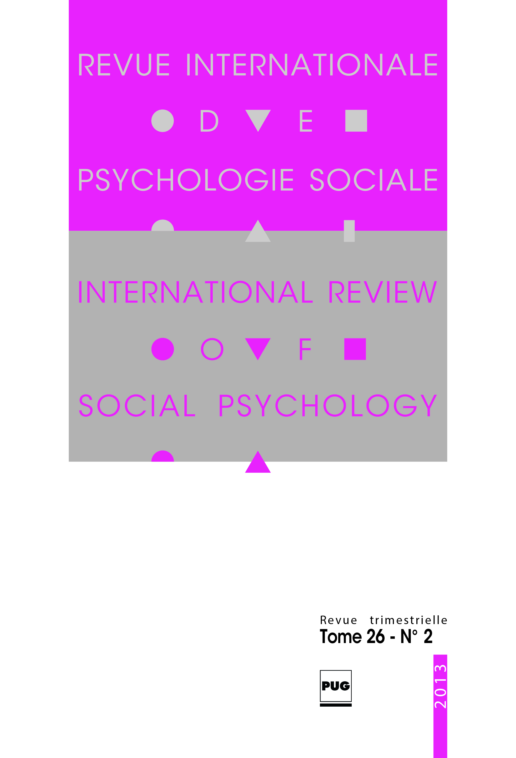 Revue internationale de psychologie sociale  2013  tome 26  n°2